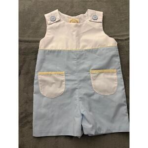 TBBC Beaufort Bonnet Co Baby Romper 12-18M Blue White Colorblock